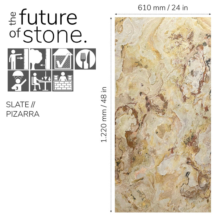 Falling Leaves, Natural Slate Veneer – 24" W x 48" L - Sold By Panel Stone Veneer White River Hardwoods