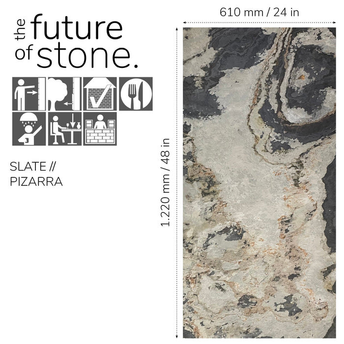 Rustique, Natural Slate Veneer - 24" W x 48" L - Sold By Panel Stone Veneer White River Hardwoods