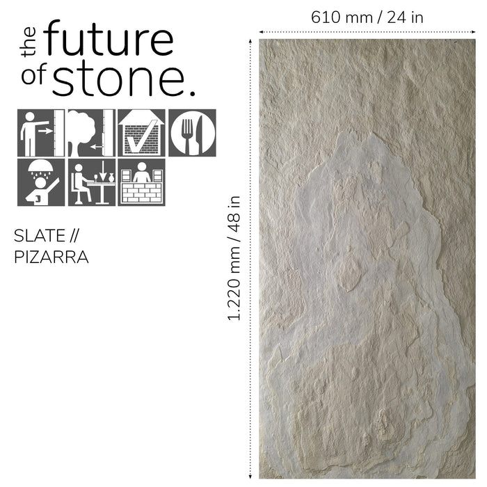 Tan, Natural Slate Veneer – 24" W x 48" L - Sold By Panel Stone Veneer White River Hardwoods