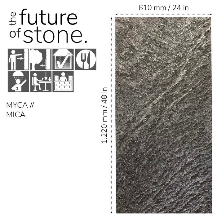 Galaxy Black, Natural Slate Veneer – 24" W x 48" L - Sold By Panel Stone Veneer White River Hardwoods
