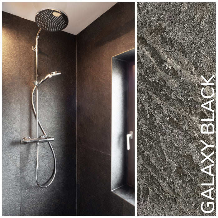 Galaxy Black, Natural Slate Veneer – 24" W x 48" L - Sold By Panel Stone Veneer White River Hardwoods