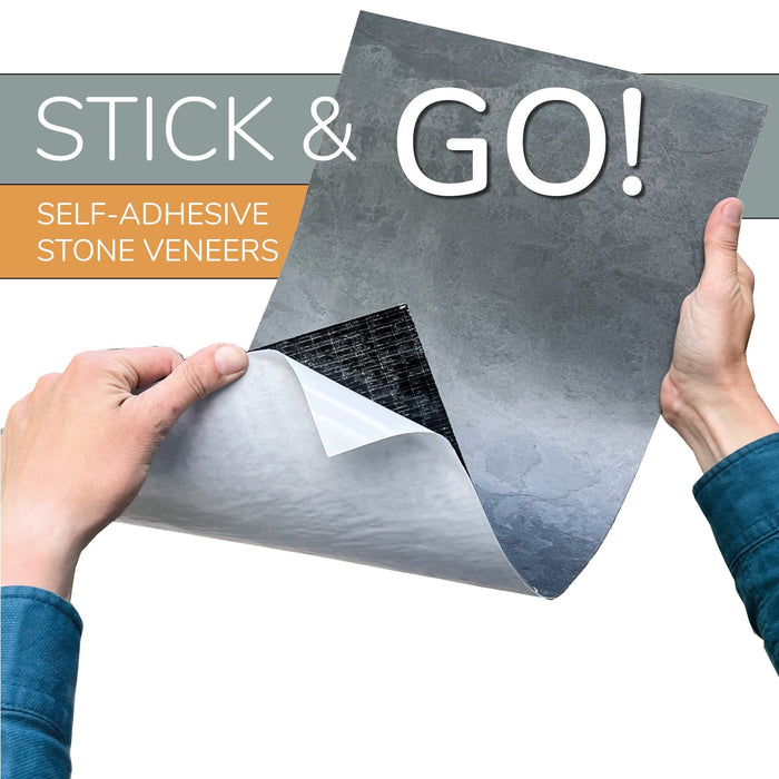 Nero, Natural Slate Veneer – Stick & Go Panels for Interior - 12" W x 24" L - Sold By Panel Stone Veneer White River Hardwoods