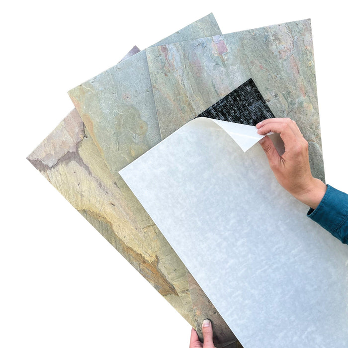 Burning Forest, Natural Slate Veneer – Stick and Go Panels for Interior & Exterior Walls - 12" W x 24" L - Sold By Panel Stone Veneer White River Hardwoods