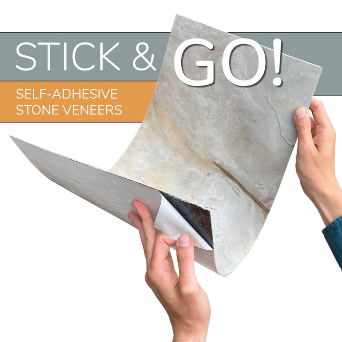 Blanco, Natural Slate Veneer – Stick & Go Panels for Interior & Exterior Walls - 12" W x 24" L - Sold By Panel Stone Veneer White River Hardwoods