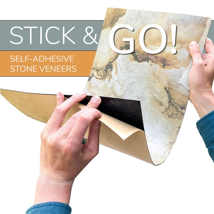 Falling Leaves, Natural Slate Veneer – Stick & Go Panels for Interior & Exterior - 12" W x 24" L Stone Veneer White River Hardwoods