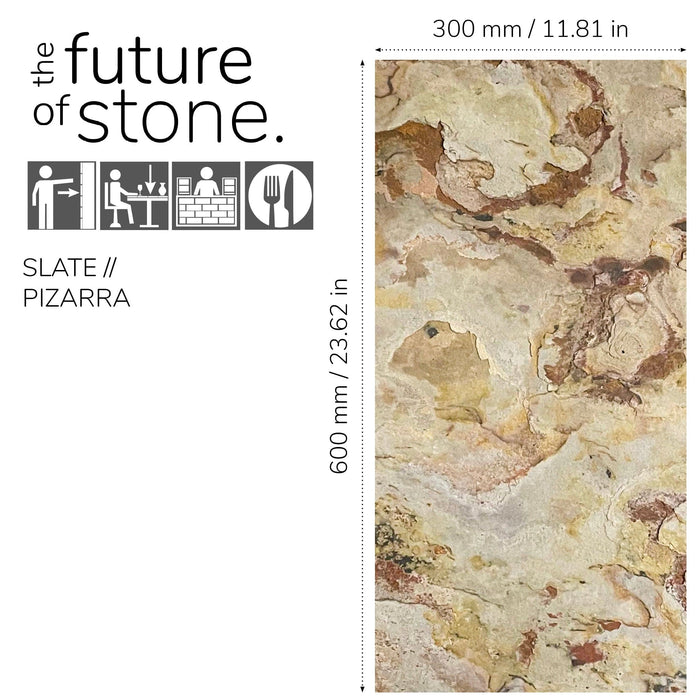 Falling Leaves, Natural Slate Veneer – Stick & Go Panels for Interior & Exterior - 12" W x 24" L Stone Veneer White River Hardwoods
