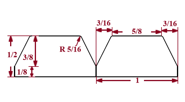 1″ Bevel Slat Tambour Tambour White River Hardwoods   