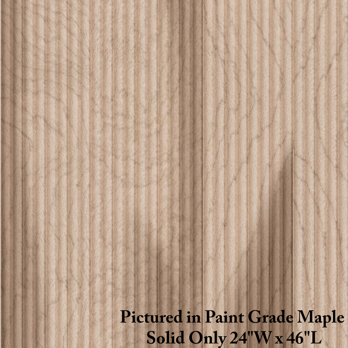 1/4" Double Cove-Cut Flexible Tambour - Usually Ships in 7-10 Business Days Tambour White River Hardwoods 24"W x 46"L - Not Flexible - Solid Backing Paint Grade 