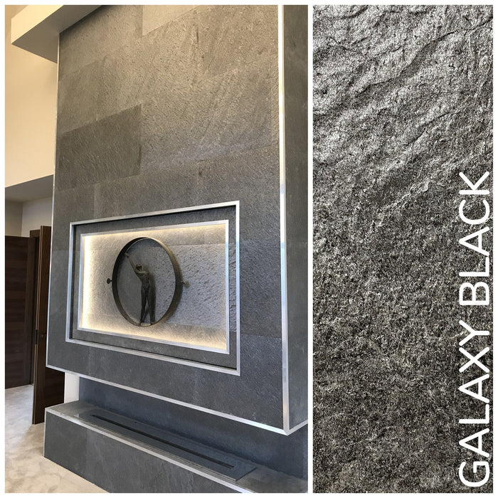 Galaxy Black, Natural Slate Veneer - Sample Sheet (11" L x 4" W) Stone Veneer White River Hardwoods