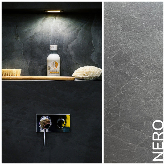 Nero, Natural Slate Veneer - Sample Sheet (11" L x 4" W) - Sold By Panel Stone Veneer White River Hardwoods