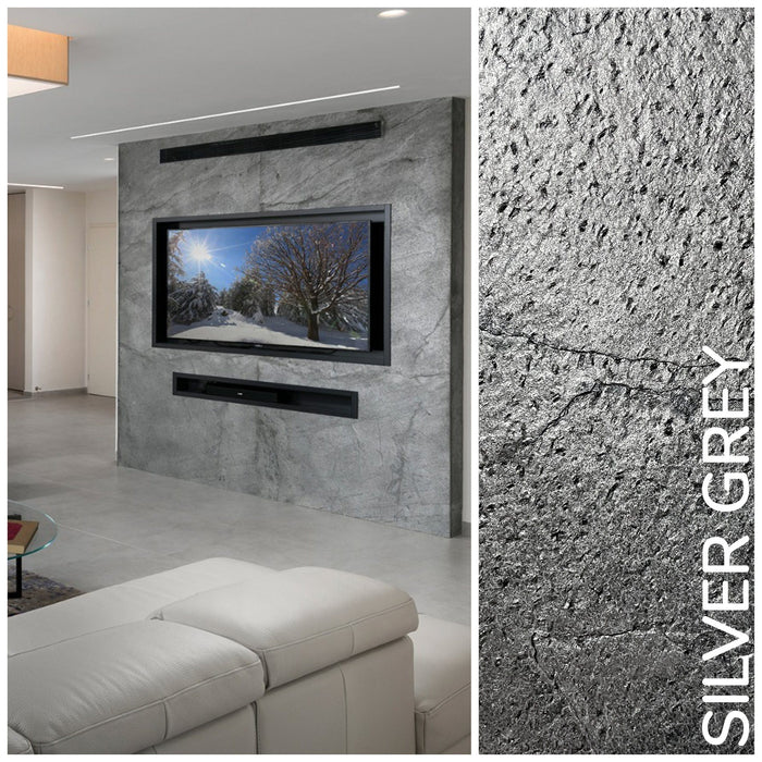 Silver Grey, Natural Slate Veneer - 24" W x 48" L - Sold By Panel Stone Veneer White River Hardwoods