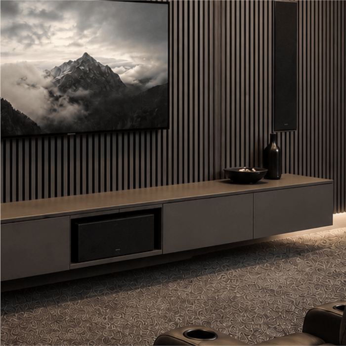 Matte Black Oak – Varnished Acoustic Panel – 1" Slat Width – 12-1/2" × 94-1/2" – Sold 2 per Carton Acoustic Slat Panel White River Hardwoods