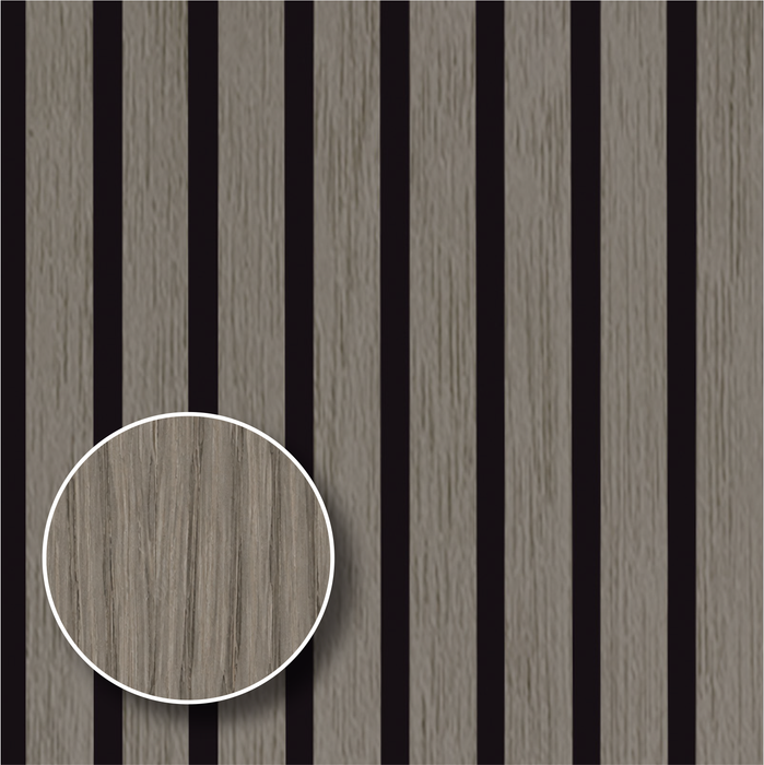 Silver Gray Oak – Unvarnished Acoustic Panel – 1" Slat Width – 12-1/2" × 94-1/2" – Sold 2 per Carton – Final Run Acoustic Slat Panel White River Hardwoods