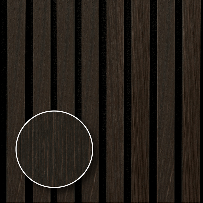 Smokey Oak – Unvarnished Acoustic Panel – 1" Slat Width – 12-1/2" × 94-1/2" – Sold 2 per Carton Acoustic Slat Panel White River Hardwoods