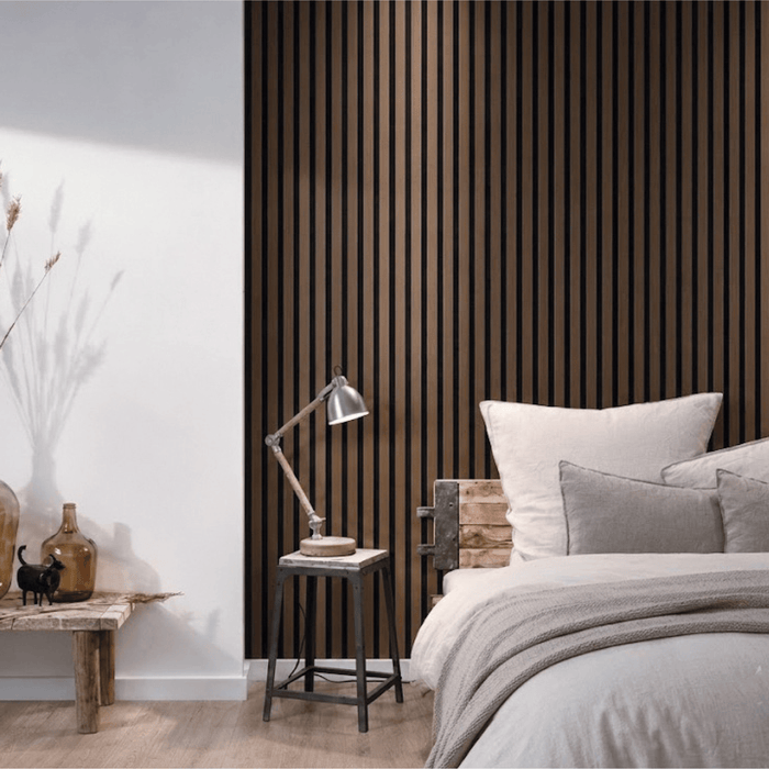Natural Walnut – Varnished Acoustic Panel – 1" Slat Width – 24" × 94-1/2" – Sold 1 per Carton Acoustic Slat Panel White River Hardwoods