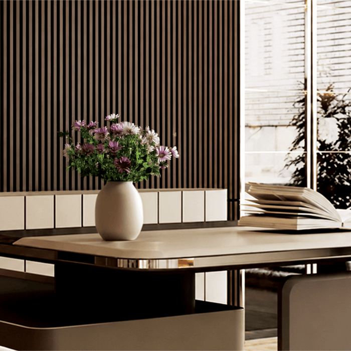 Natural Walnut – Varnished Acoustic Panel – 1" Slat Width – 24" × 94-1/2" – Sold 1 per Carton Acoustic Slat Panel White River Hardwoods