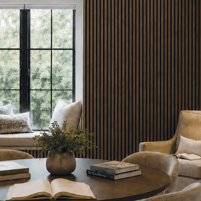 Natural Walnut – Varnished Acoustic Panel – 1" Slat Width – 24" × 94-1/2" – Sold 1 per Carton Acoustic Slat Panel White River Hardwoods
