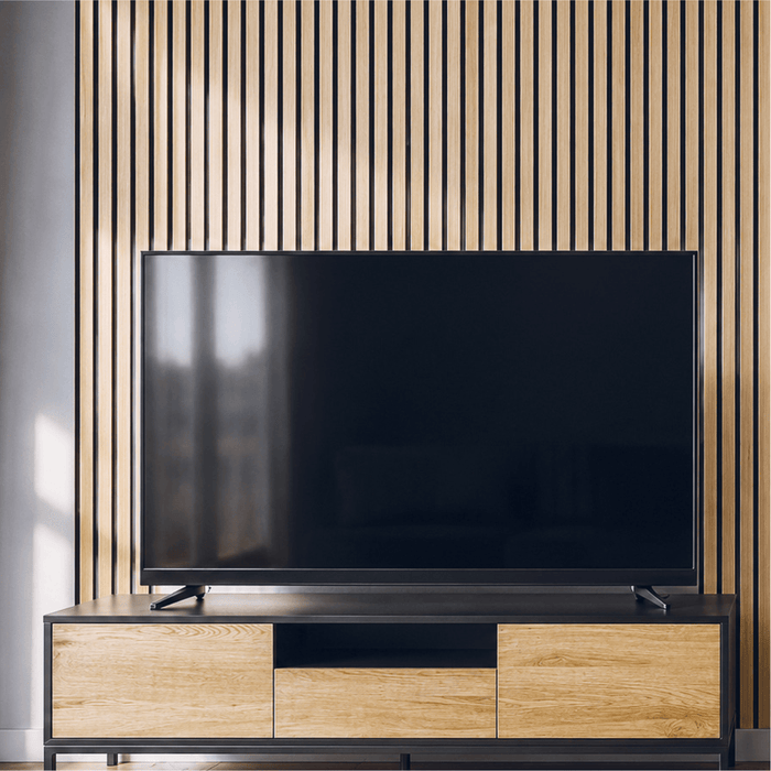 Natural White Oak – Varnished Acoustic Panel – 1-1/2" Slat Width – 12-1/2" × 94-1/2" – Sold 2 per Carton Acoustic Slat Panel White River Hardwoods