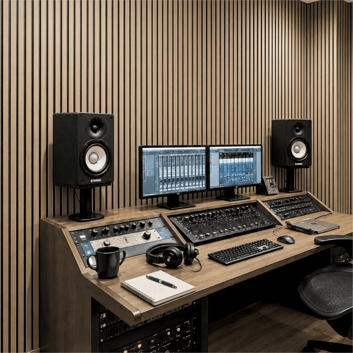 Natural White Oak – Varnished Acoustic Panel – 1" Slat Width – 12-1/2" × 94-1/2" – Sold 2 per Carton Acoustic Slat Panel White River Hardwoods