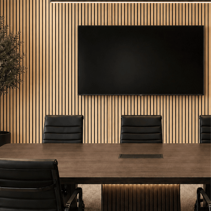 Natural White Oak – Varnished Acoustic Panel – 1" Slat Width – 24" × 94-1/2" – Sold 1 per Carton Acoustic Slat Panel White River Hardwoods