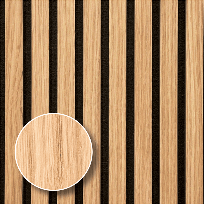 Natural White Oak – Varnished Acoustic Panel – 1" Slat Width – 12-1/2" × 94-1/2" – Sold 2 per Carton Acoustic Slat Panel White River Hardwoods