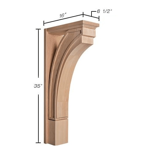 Linea Collection, Modern Corner Post, 7"w x 35"h x 16''d Carved Corner Posts Art For Everyday   