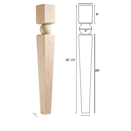 Multiplicity Collection, Transitional Leg,  4 1/2"w x 35 1/2'"h x 4 1/2''d
