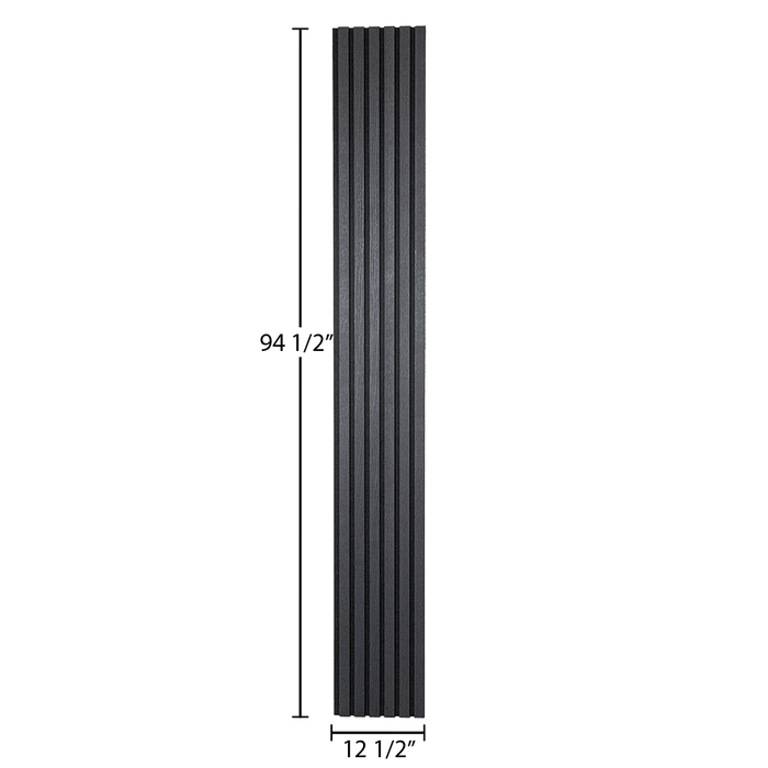 Matte Black Oak – Varnished Acoustic Panel – 1" Slat Width – 12-1/2" × 94-1/2" – Sold 2 per Carton Acoustic Slat Panel White River Hardwoods