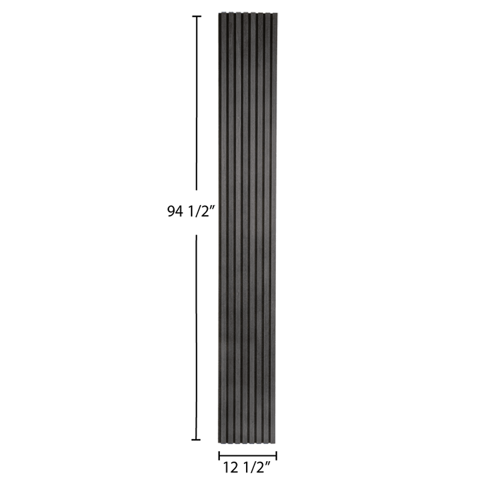 Matte Black Oak – Unvarnished Acoustic Panel – 1" Slat Width – 12-1/2" × 94-1/2" – Sold 2 per Carton Acoustic Slat Panel White River Hardwoods