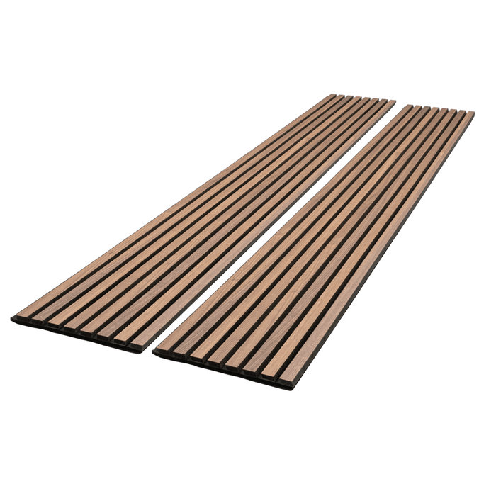 Natural Walnut – Varnished Acoustic Panel – 1" Slat Width – 12 1/2" × 94-1/2" – Sold 2 per Carton Acoustic Slat Panel White River Hardwoods