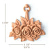 Rose Boquet, 5 1/8"w x 5 3/8"h x 3/4"d, SPECIAL ORDER Carved Cartouche White River Hardwoods