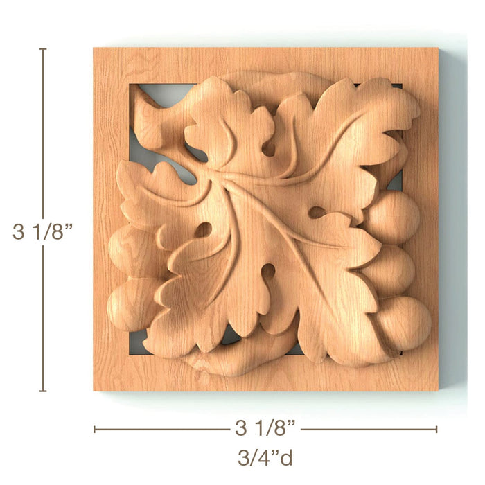 Grape Rossette, 3 1/8"w x 3 1/8"h x 3/4"d, SPECIAL ORDER (3-6 Weeks) Carved Rosettes White River Hardwoods   