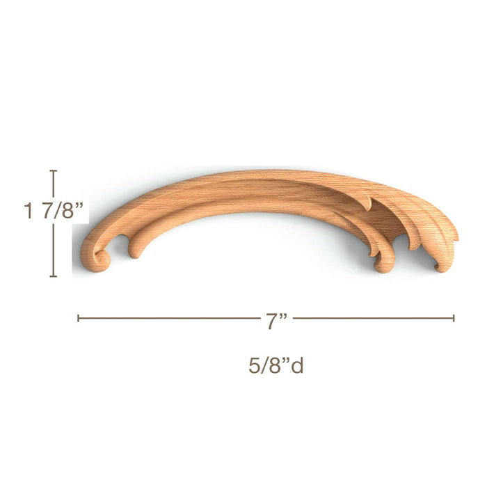 Simple Acanthus ScrollsLR Pair, 7"w x 1 7/8"h x 5/8"d Carved Onlays White River Hardwoods   
