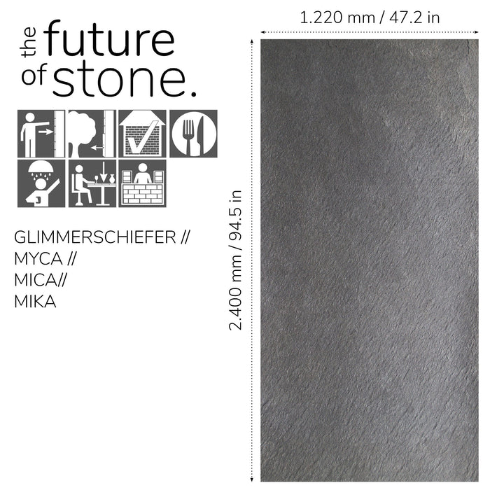 Galaxy Black, Natural Slate Veneer – 47 1/4" W x 94 1/2" L - Sold By Panel Stone Veneer White River Hardwoods