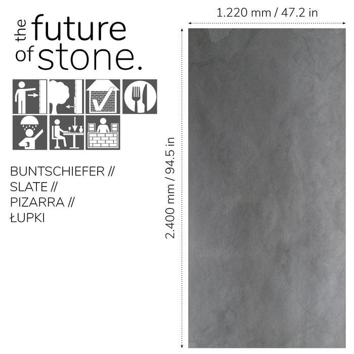 Nero, Natural Slate Veneer - 47 1/4" W x 94 1/2" L - Sold By Panel Stone Veneer White River Hardwoods
