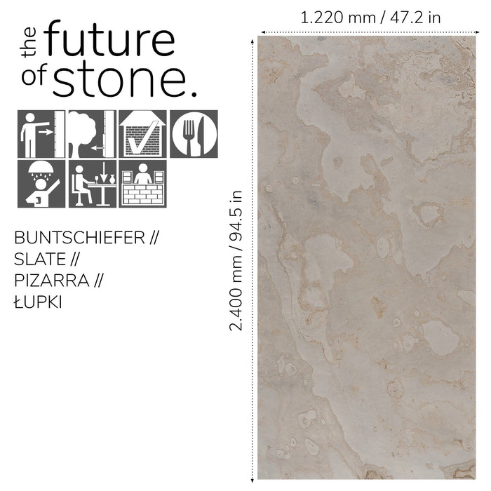 Tan, Natural Slate Veneer - 47 1/4" W x 94 1/2" L - Sold By Panel Stone Veneer White River Hardwoods