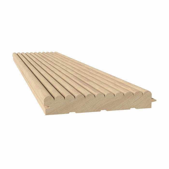3/8" Shallow Bead Solid Wood Tongue and Groove Tambour Panel, 11/16" thick x 4 5/16"width x 112"long Solid Wood Panels White River Hardwoods