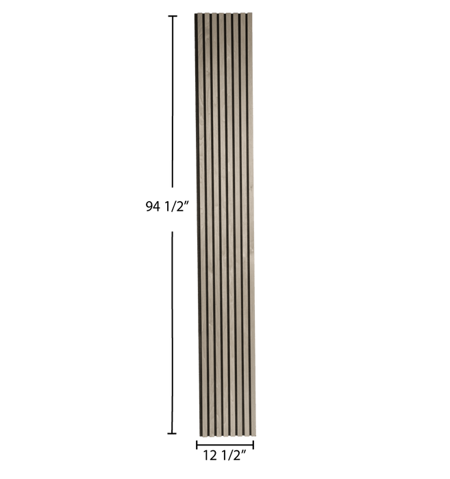 Silver Gray Oak – Unvarnished Acoustic Panel – 1" Slat Width – 12-1/2" × 94-1/2" – Sold 2 per Carton Acoustic Slat Panel White River Hardwoods