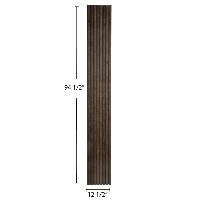 Smokey Oak – Unvarnished Acoustic Panel – 1" Slat Width – 12-1/2" × 94-1/2" – Sold 2 per Carton Acoustic Slat Panel White River Hardwoods