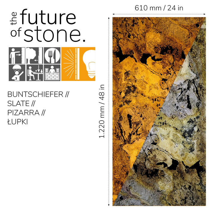 Translucent Falling Leaves, Natural Slate Veneer - 24" W x 48" L - Sold By Panel Stone Veneer White River Hardwoods