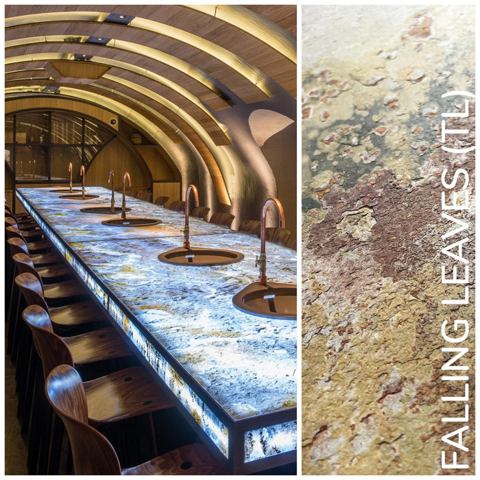 Translucent Falling Leaves, Natural Slate Veneer - 24" W x 48" L - Sold By Panel Stone Veneer White River Hardwoods