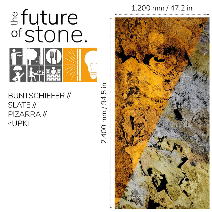 Translucent Falling Leaves, Natural Slate Veneer - 47 1/4" W x 94 1/2" L - Sold By Panel Stone Veneer White River Hardwoods