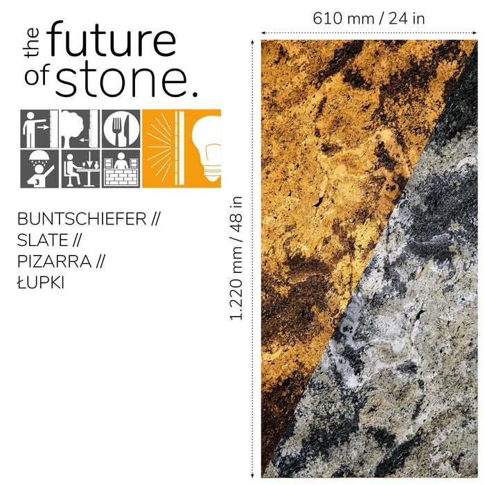 Translucent Rustique, Natural Slate Veneer - 24" W x 48" L - Sold By Panel Stone Veneer White River Hardwoods