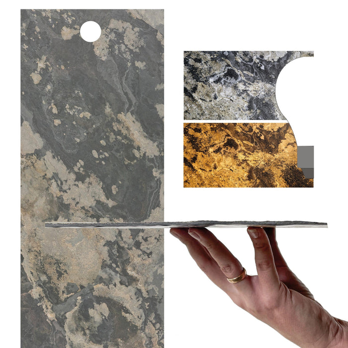 Translucent Rustique, Natural Slate Veneer – Sample Sheet (11" L x 4" W) Stone Veneer White River Hardwoods