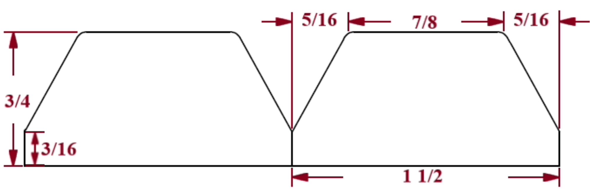 1-1/2″ Bevel Slat Tambour - Thick Tambour White River Hardwoods   
