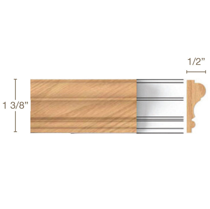 Panel Mould, Beech, 1/2 X 1 3/8 Panel Moulding White River Hardwoods