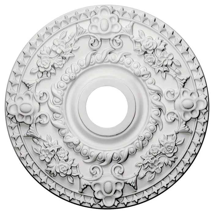Ceiling Medallion (Fits Canopies up to 7 1/4"), 18"OD x 3 1/2"ID x 1 1/2"P Medallions - Urethane White River Hardwoods   