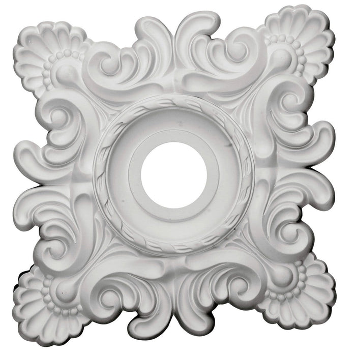 Ceiling Medallion (Fits Canopies up to 6 3/4"), 18"W x 18"H x 3 1/4"ID x 1 1/2"P Medallions - Urethane White River Hardwoods   