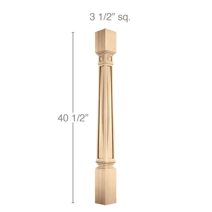 Apex Bar Column Whole, 3 1/2"w x 40 1/2"h x 3 1/2"d Carved Columns Brown Wood, Inc   