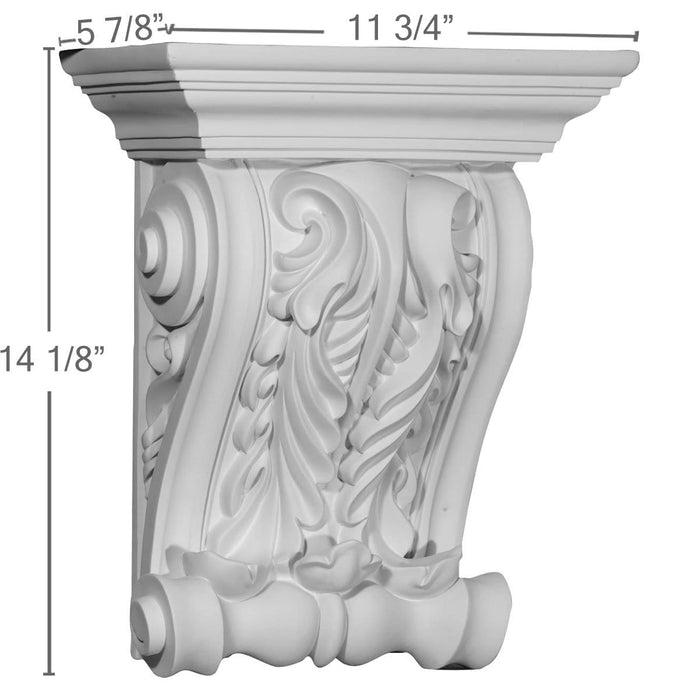 Twin Leaf Corbel, 11 3/4"W x 5 7/8"D x 14 1/8"H Corbels White River Hardwoods   